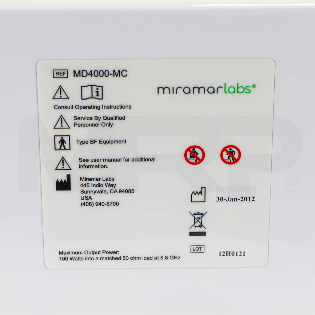 2012 Miramarlabs MiraDry Sweat Odor Reduction Treatment Device MD4000-MC