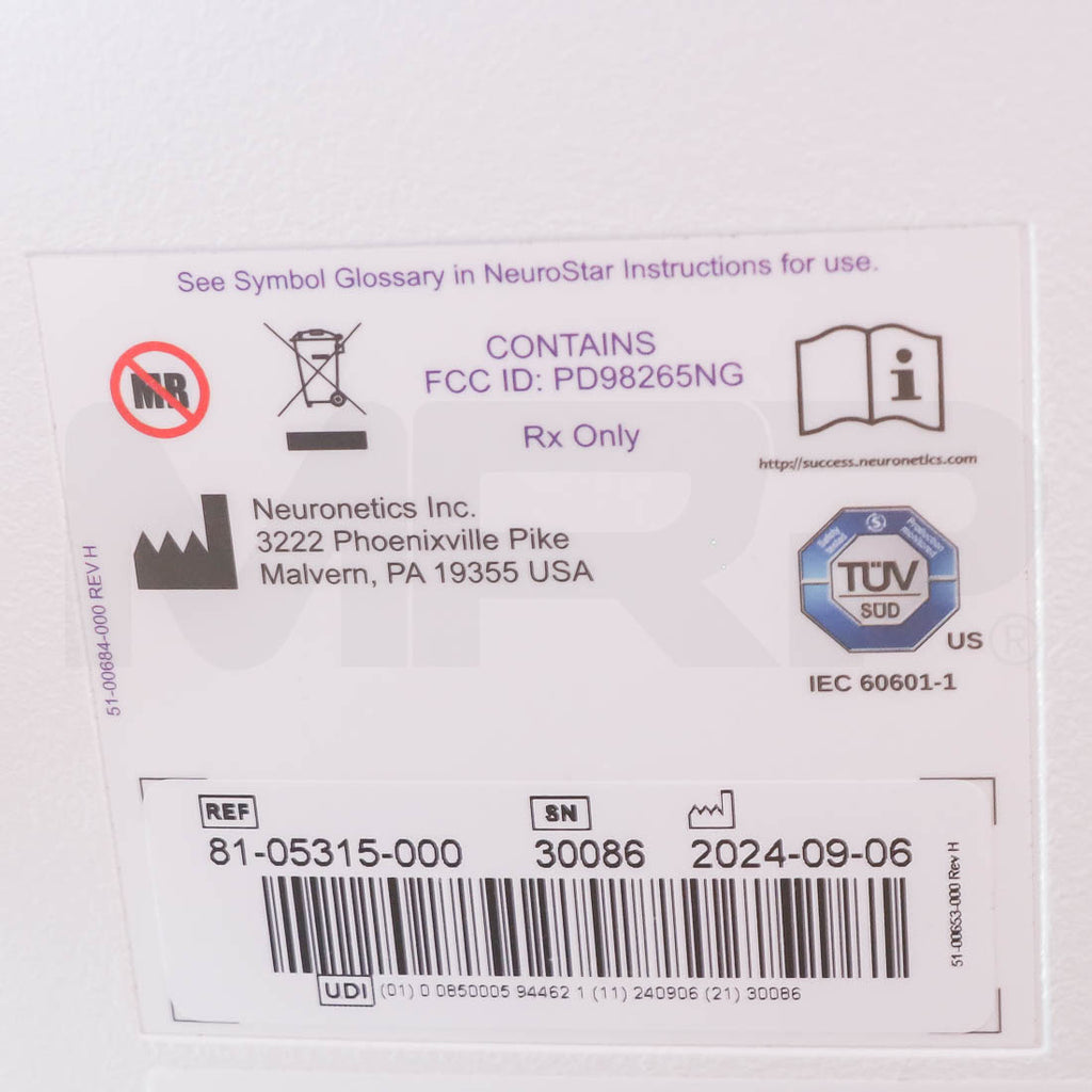 Neuronetics NeuroStar TMS Therapy System Serial Label