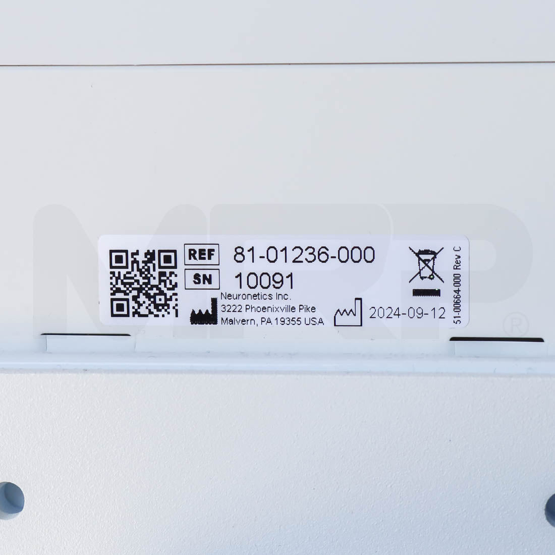 Neuronetics NeuroStar TMS Therapy System Display Screen Serial Label