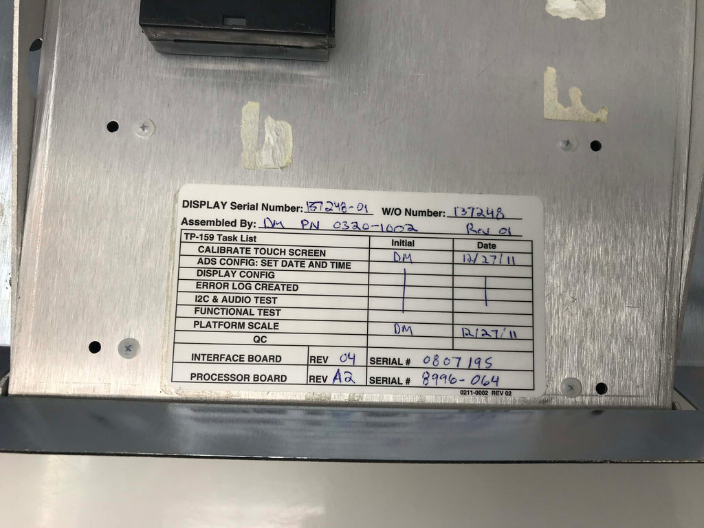 Palomar Aspire Laser Display Panel Touch Control Screen Assembly 0320-1002