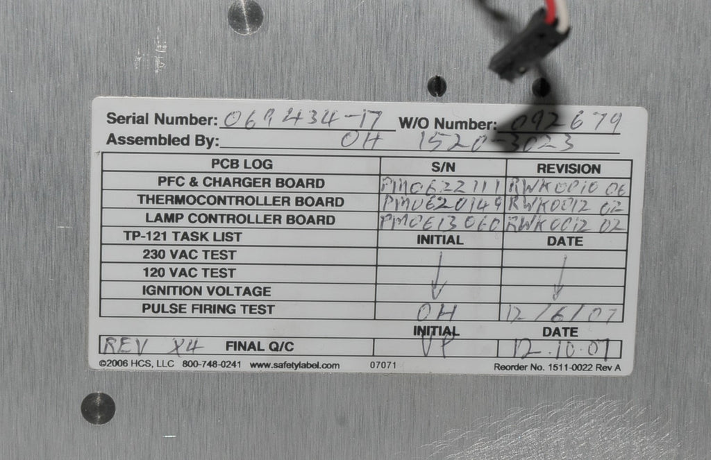 Palomar Cynosure Starlux 300 Laser Power Supply 1520-3023 - PARTS AS-IS