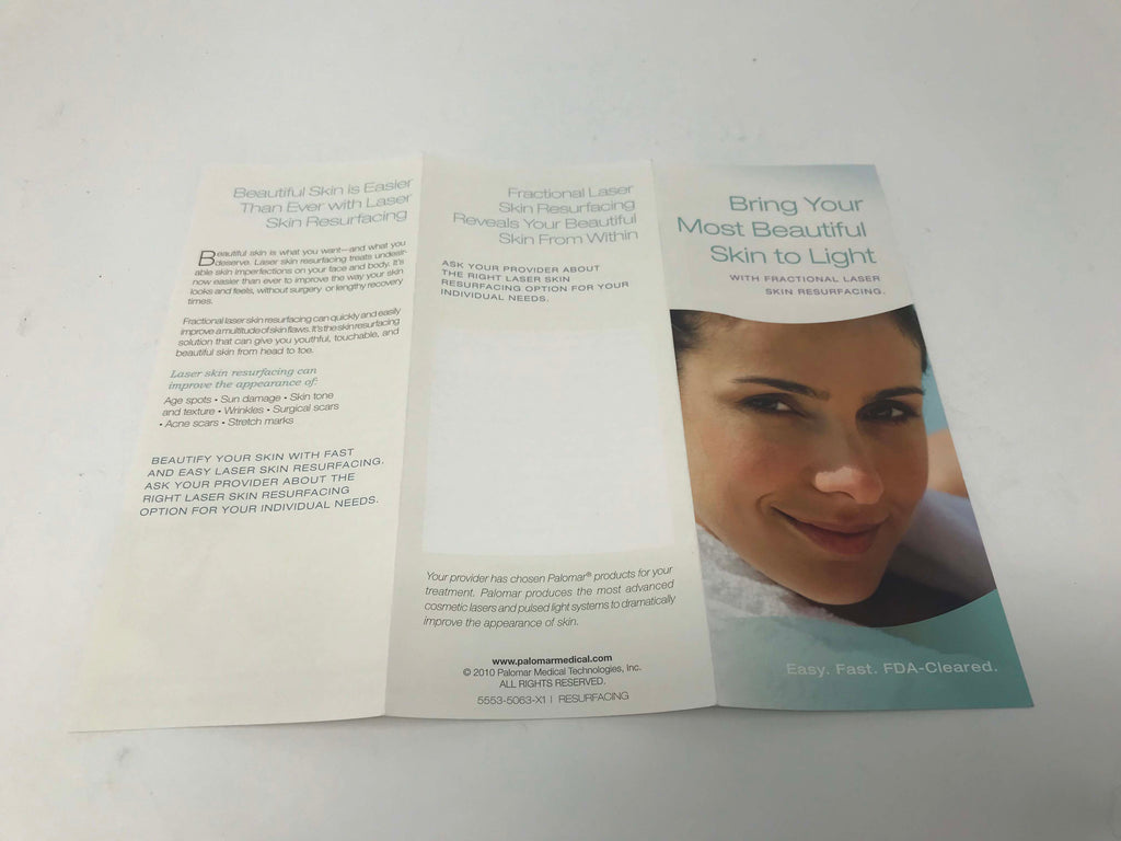 Palomar Fractional Laser Facial Skin Resurfacing Wrinkle Scar Patient Brochures