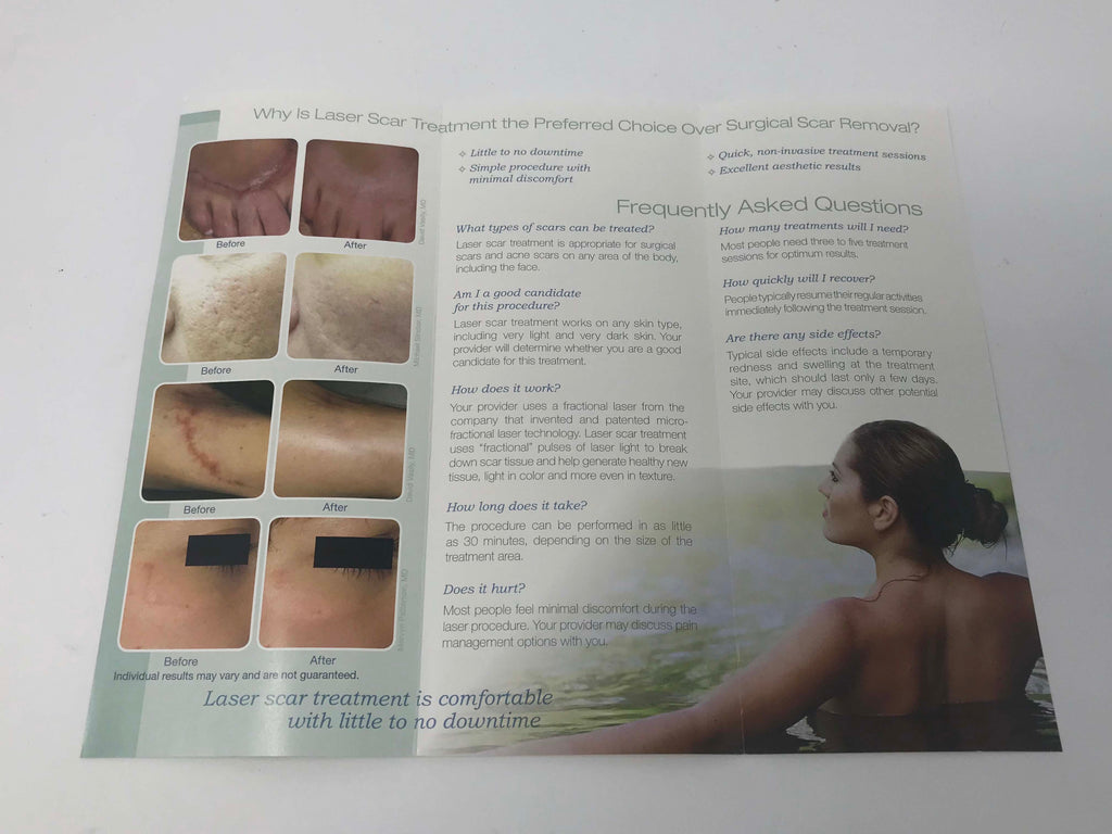 Palomar Fractional Laser Scar Removal Skin Resurfacing Patient Brochures 18 Pack