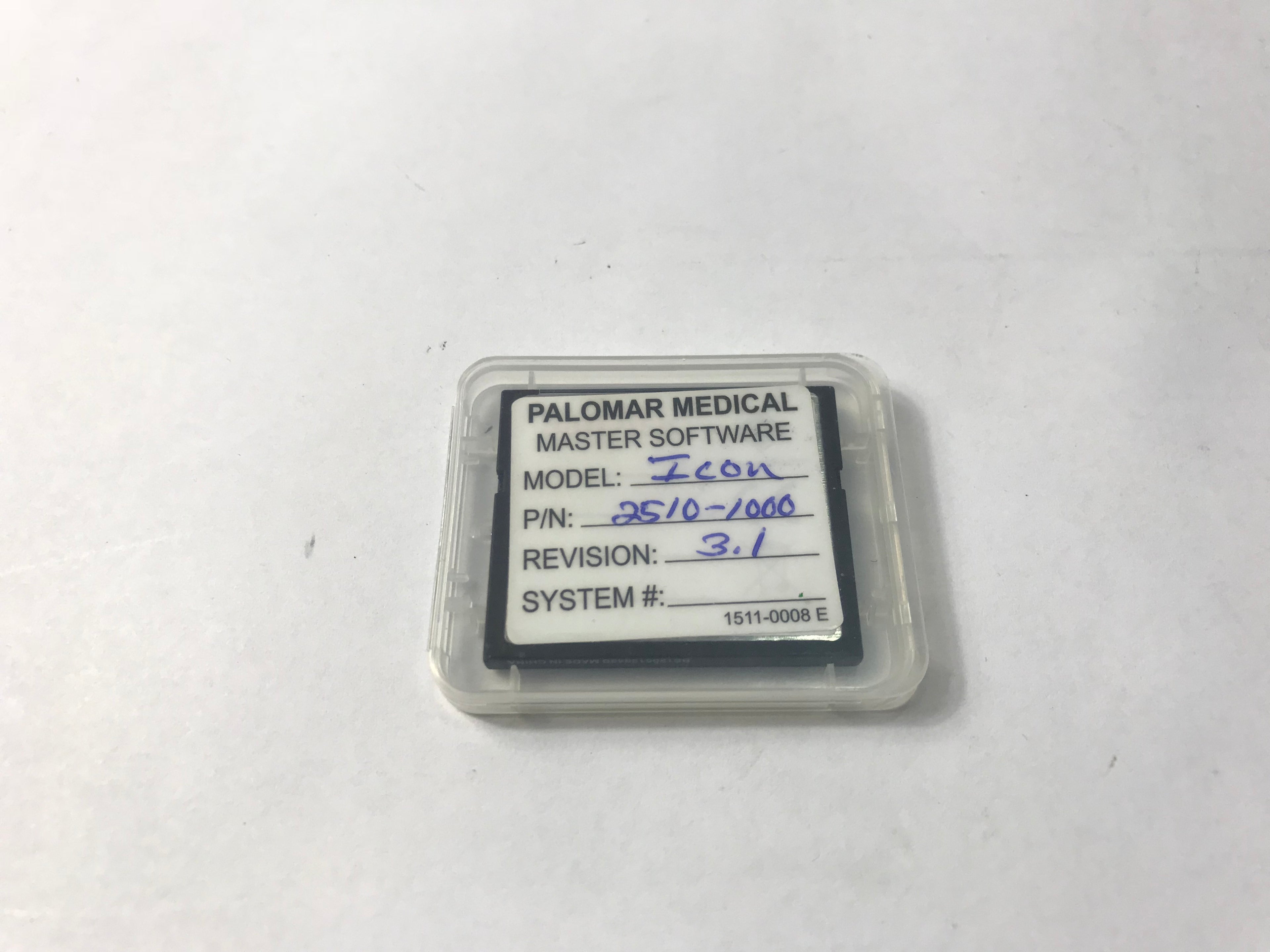 Palomar ICON Laser System Master Software Flash Card Version 3.1 2510-1000