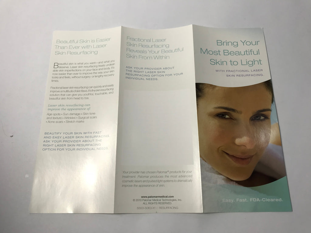 Palomar Lux 1540 Fractional Laser Skin Resurfacing Patient Brochures Pack of 45