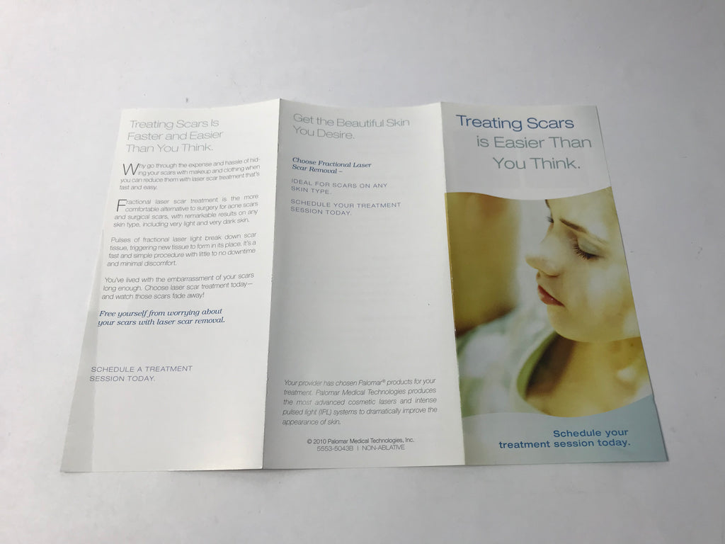 Palomar Lux 1540 Laser Scar Reduction Treatment Patient Brochures 25/pack