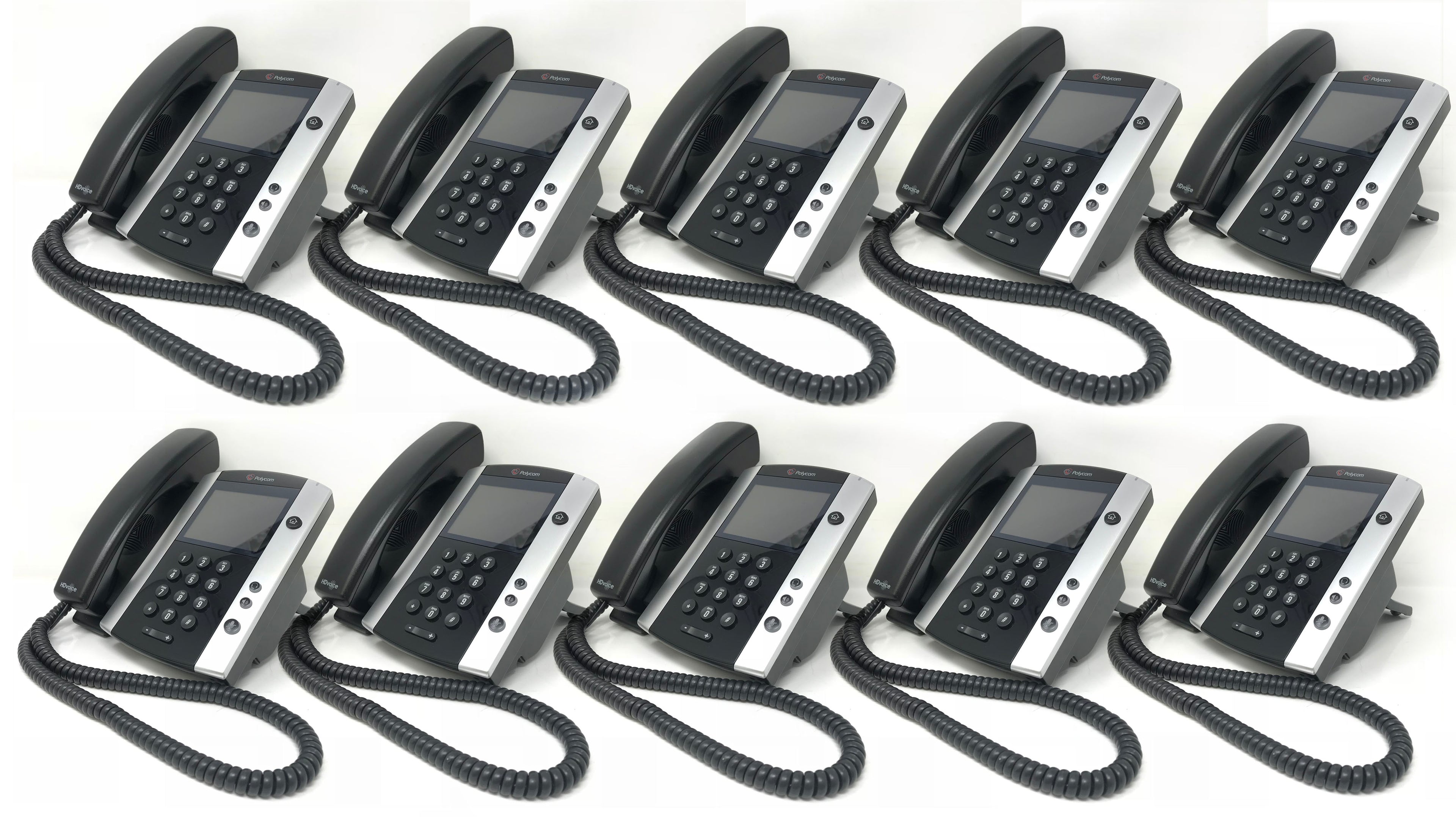 Polycom VVX 501 12 Line Corded Desktop Business VoIP Conferencing Phone 10 Pack