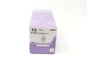 Polyglactin 910 Braided Sutures 6-0 3 Metric 45cm PC-3 Absorbable Pack of 12
