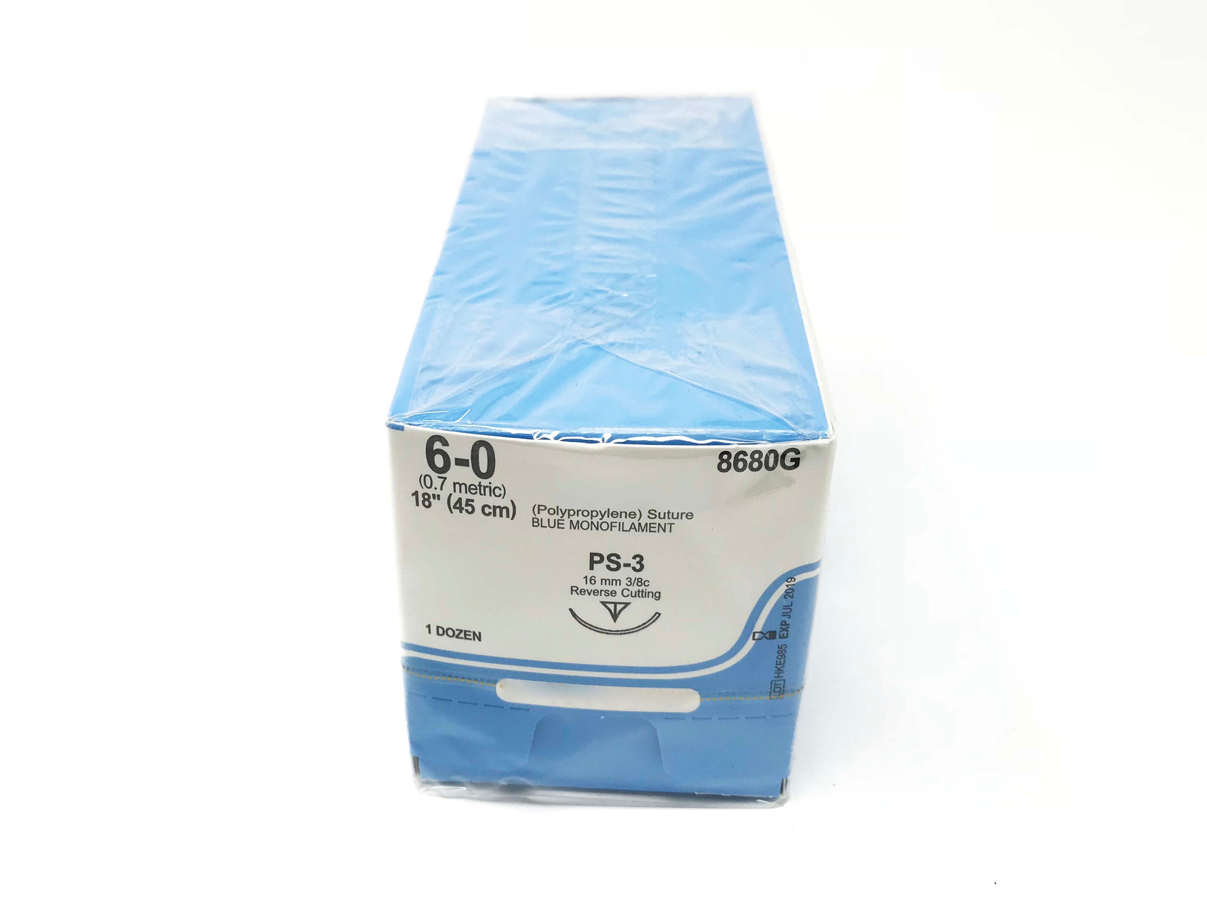 Polypropylene Monofilament 6-0 45cm Sutures PS-3 Reverse Cutting 12 Pack