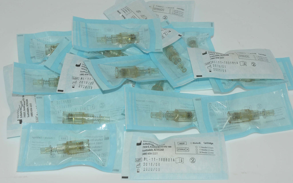 Qty: 20 SKINSTYLUS Biolock 1 Cartridge Needles (For Gold Pen) 2.5mm Microtherapy