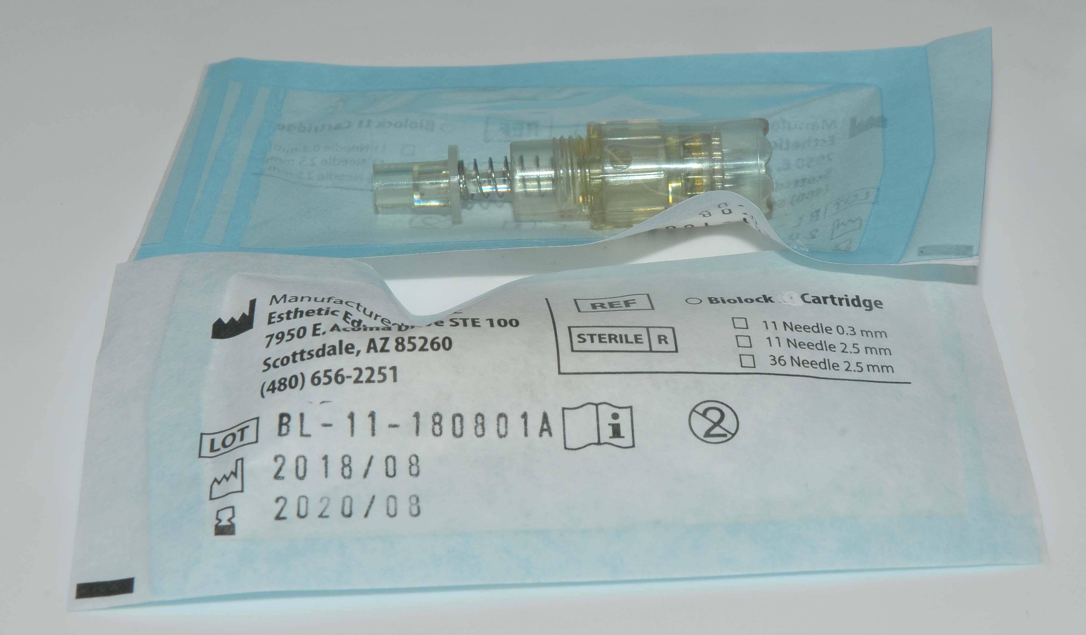 Qty: 20 SKINSTYLUS Biolock 1 Cartridge Needles (For Gold Pen) 2.5mm Microtherapy