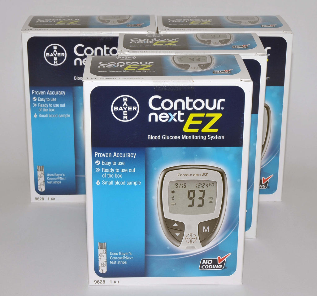Qty: 4 Bayer Contour Next 9628 EZ Blood Glucose Monitoring System (EXP 03/17)