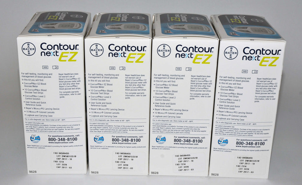 Qty: 4 Bayer Contour Next 9628 EZ Blood Glucose Monitoring System (EXP 03/17)