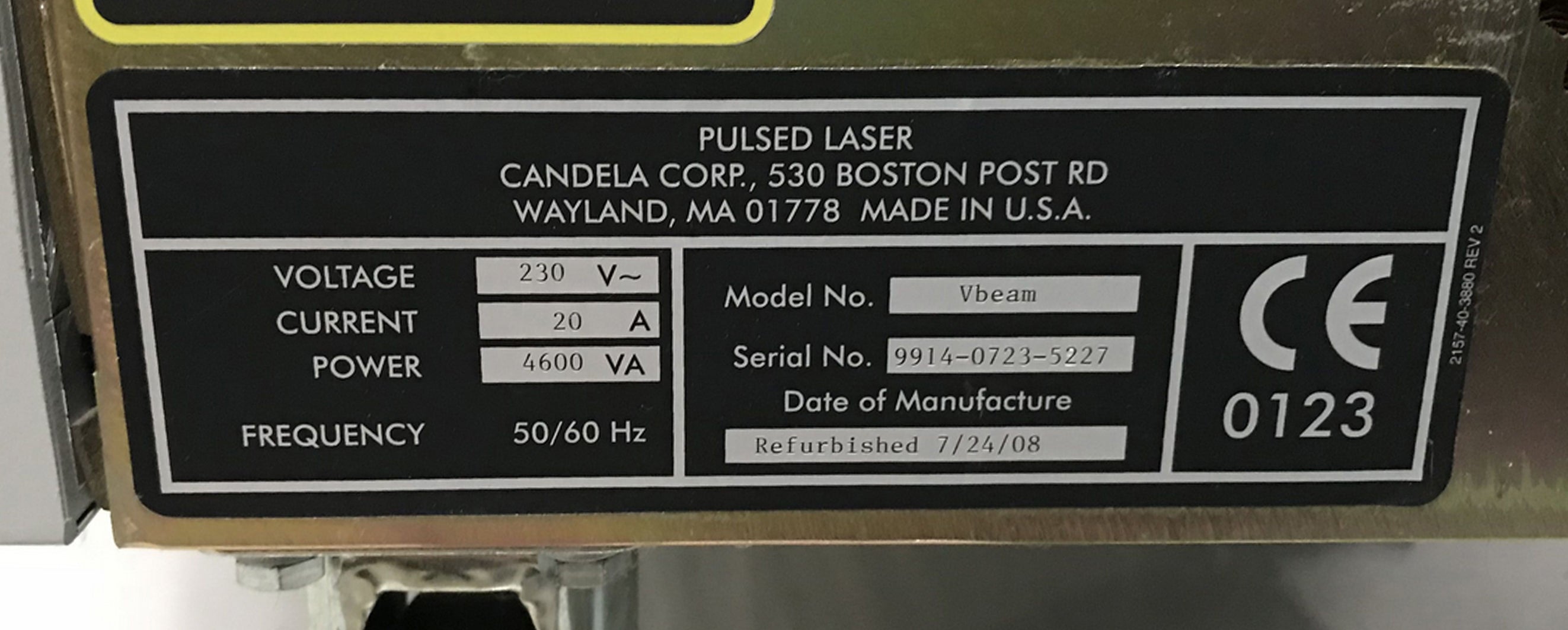 Refurbished Candela VBeam Laser Pulsed Dye Acne Wrinkles NEW DYE KIT