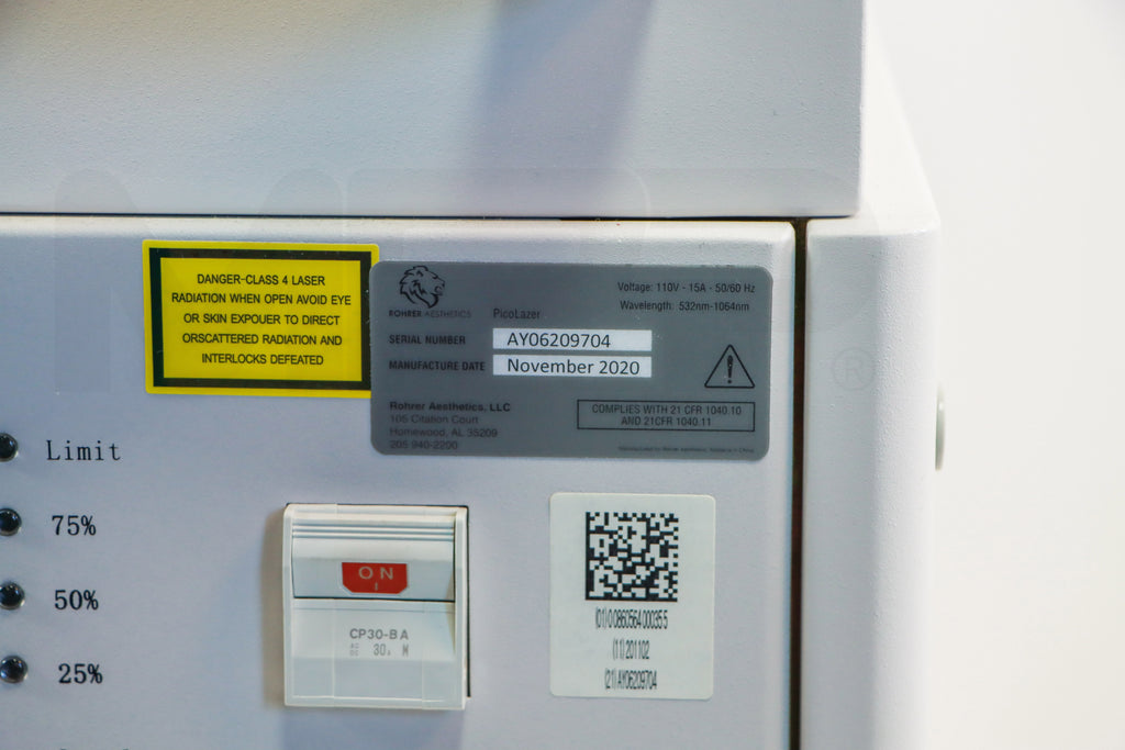 2020 Rohrer Aesthetics PicoLazer System Label