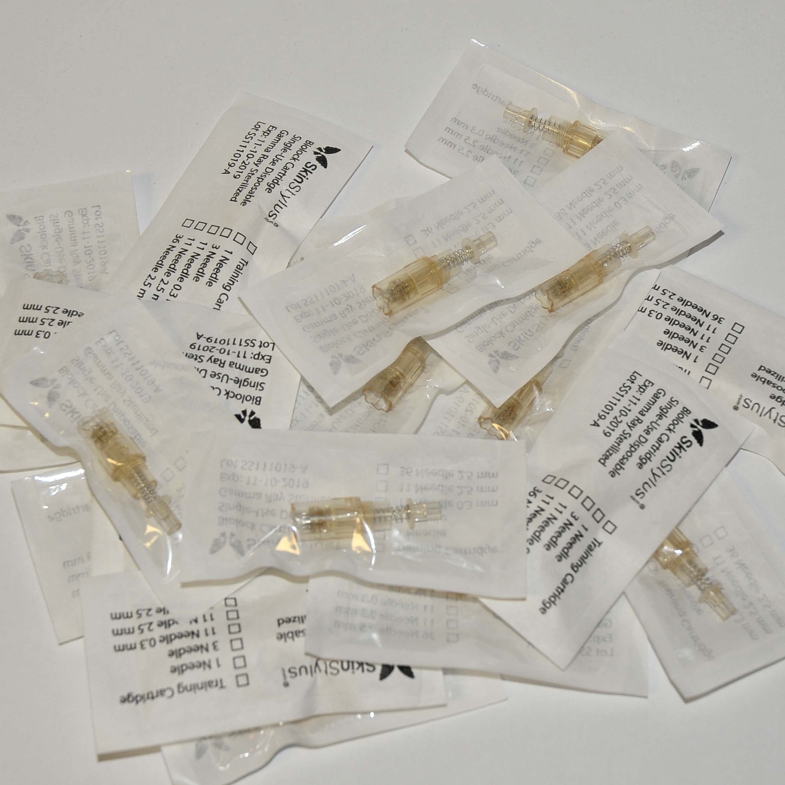 SKINSTYLUS Gold Biolock 1 Cartridges Microneedle Sterile Needles (x19 Pcs)