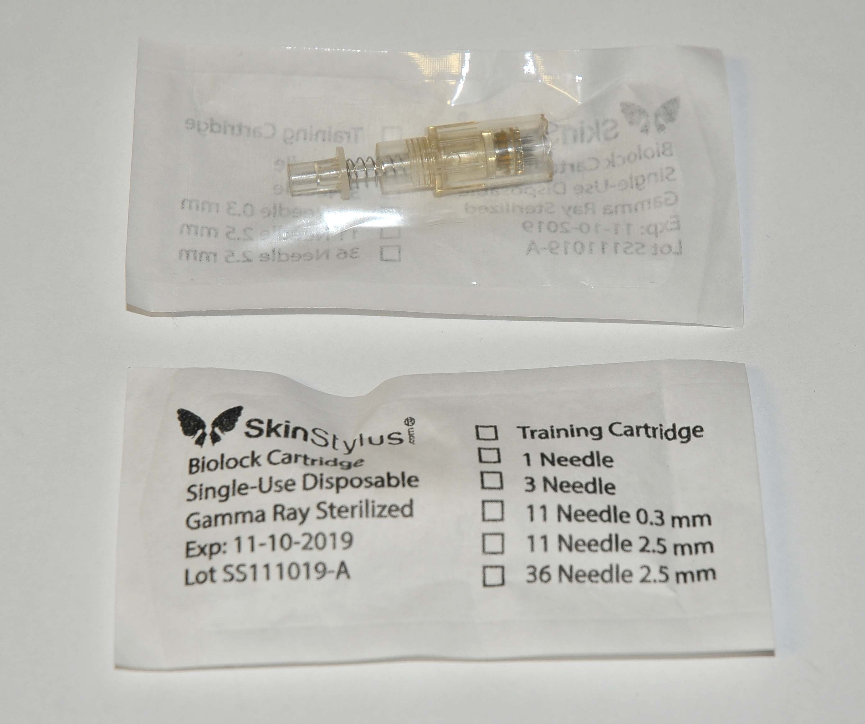 SKINSTYLUS Gold Biolock 1 Cartridges Microneedle Sterile Needles (x19 Pcs)
