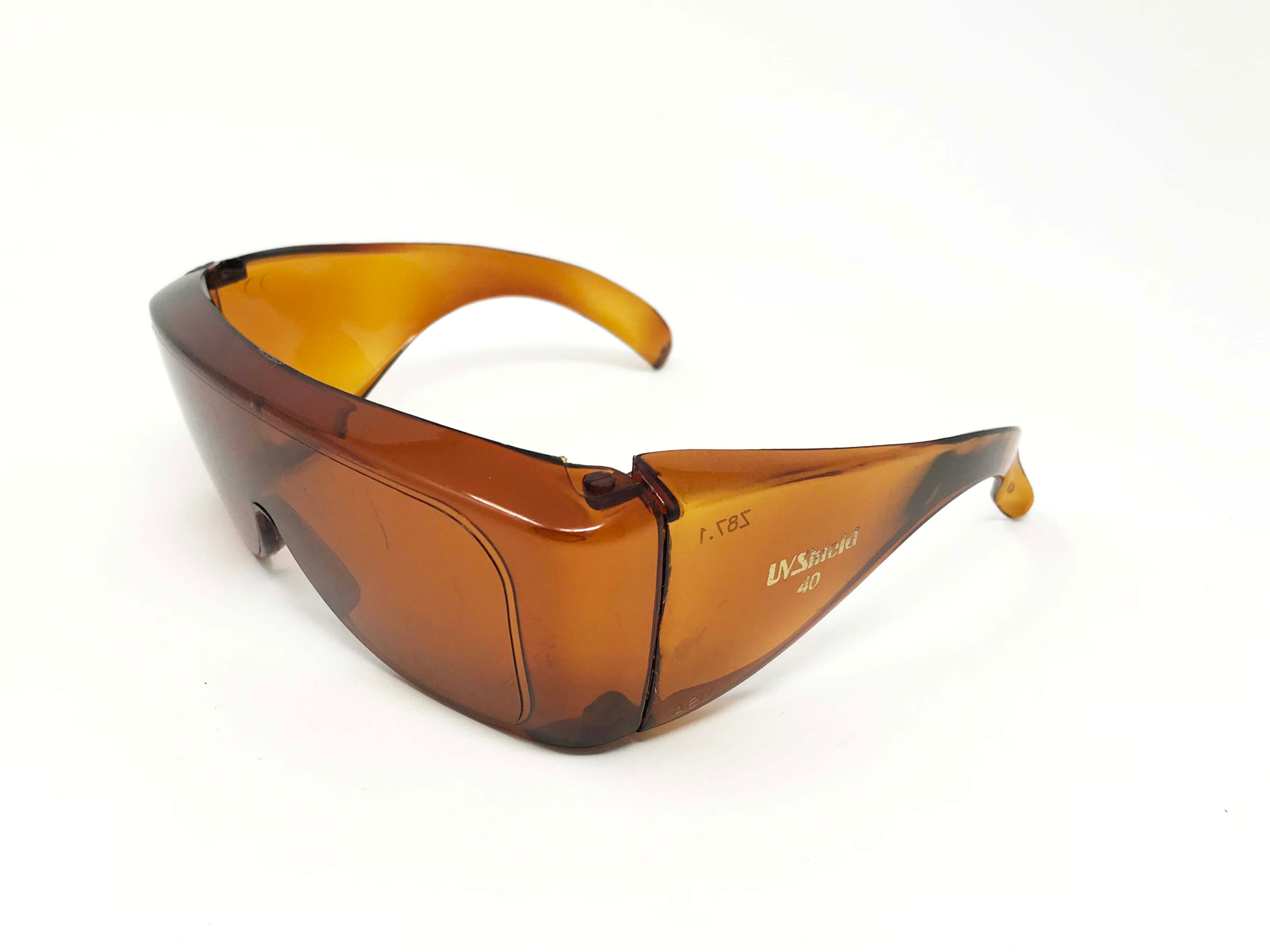 Safety Glasses UV Light Eye Protection Filters UVShield40 OTG Frameless Amber
