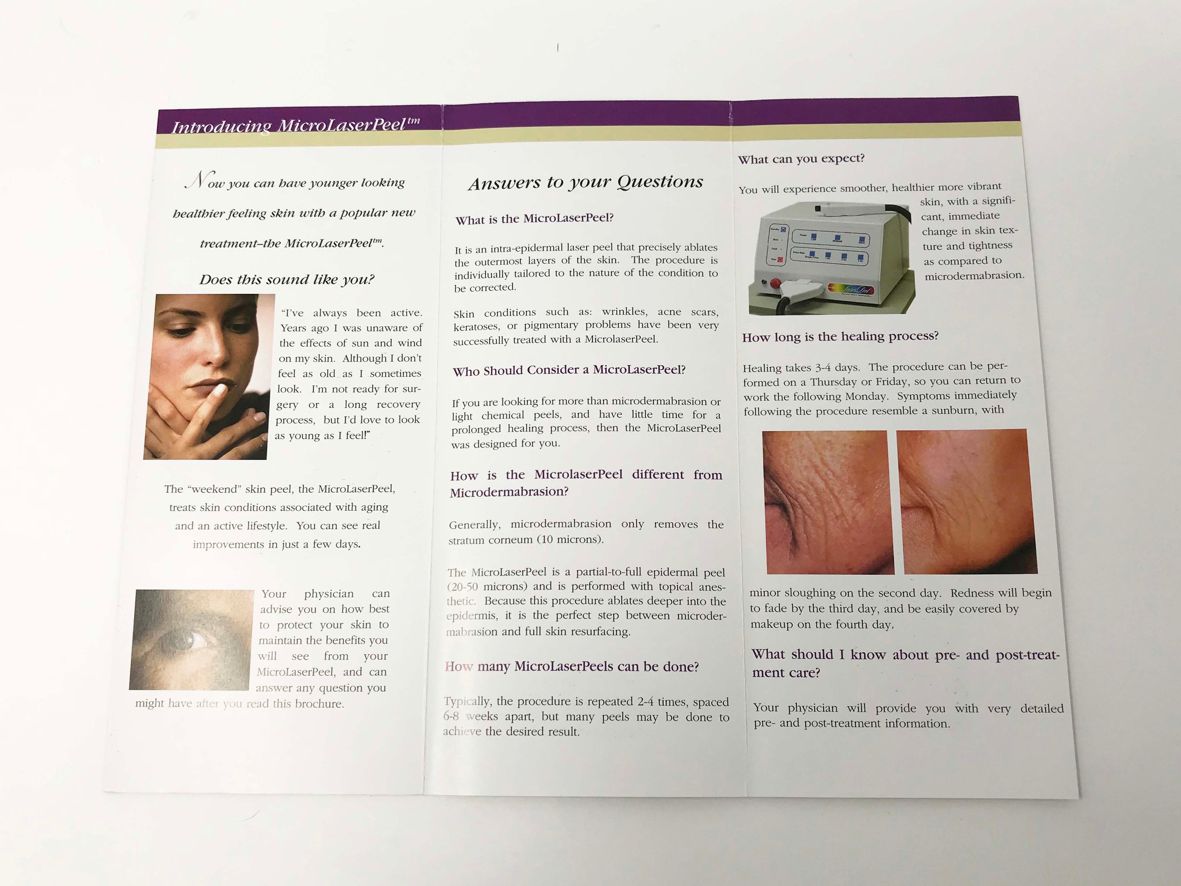 Sandstone Medical Technologies Micro Laser Peel Skin Renewal Patient Brochures