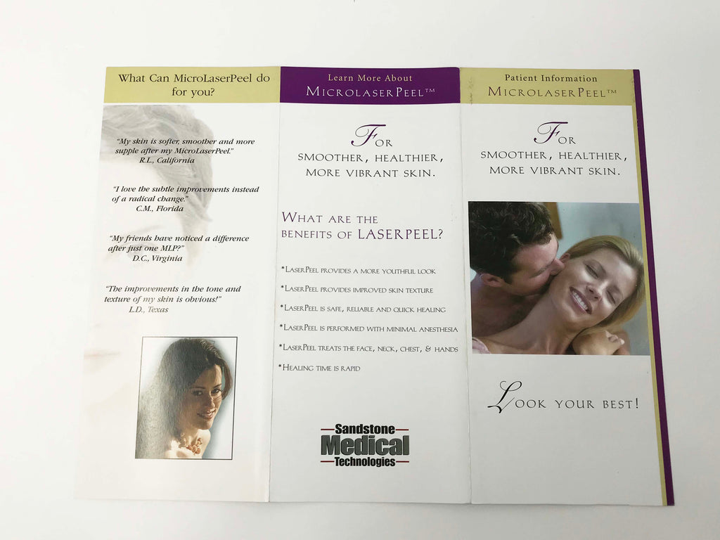 Sandstone Medical Technologies Micro Laser Peel Skin Renewal Patient Brochures