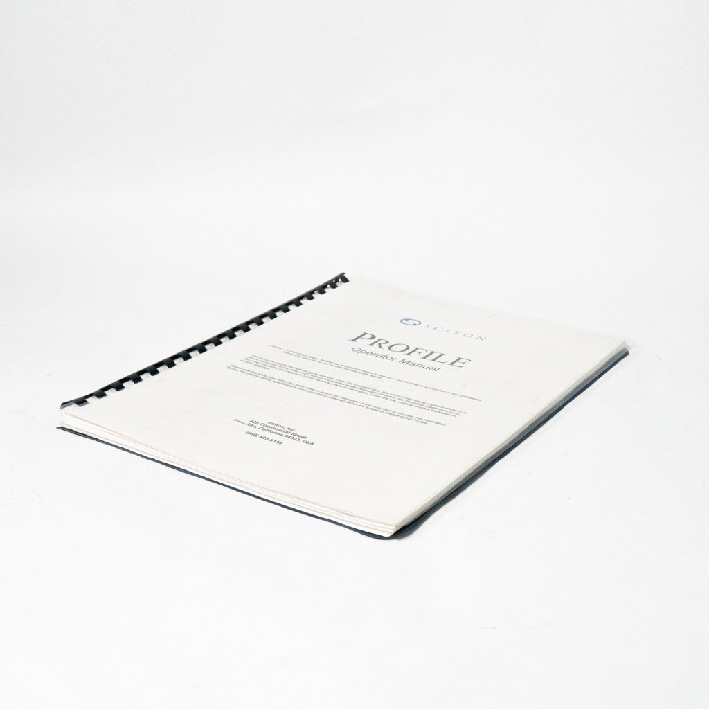 Sciton PROFILE Operator Manual - P/N: 2013-005-00 Rev G 1064 Nd:YAG User Guide