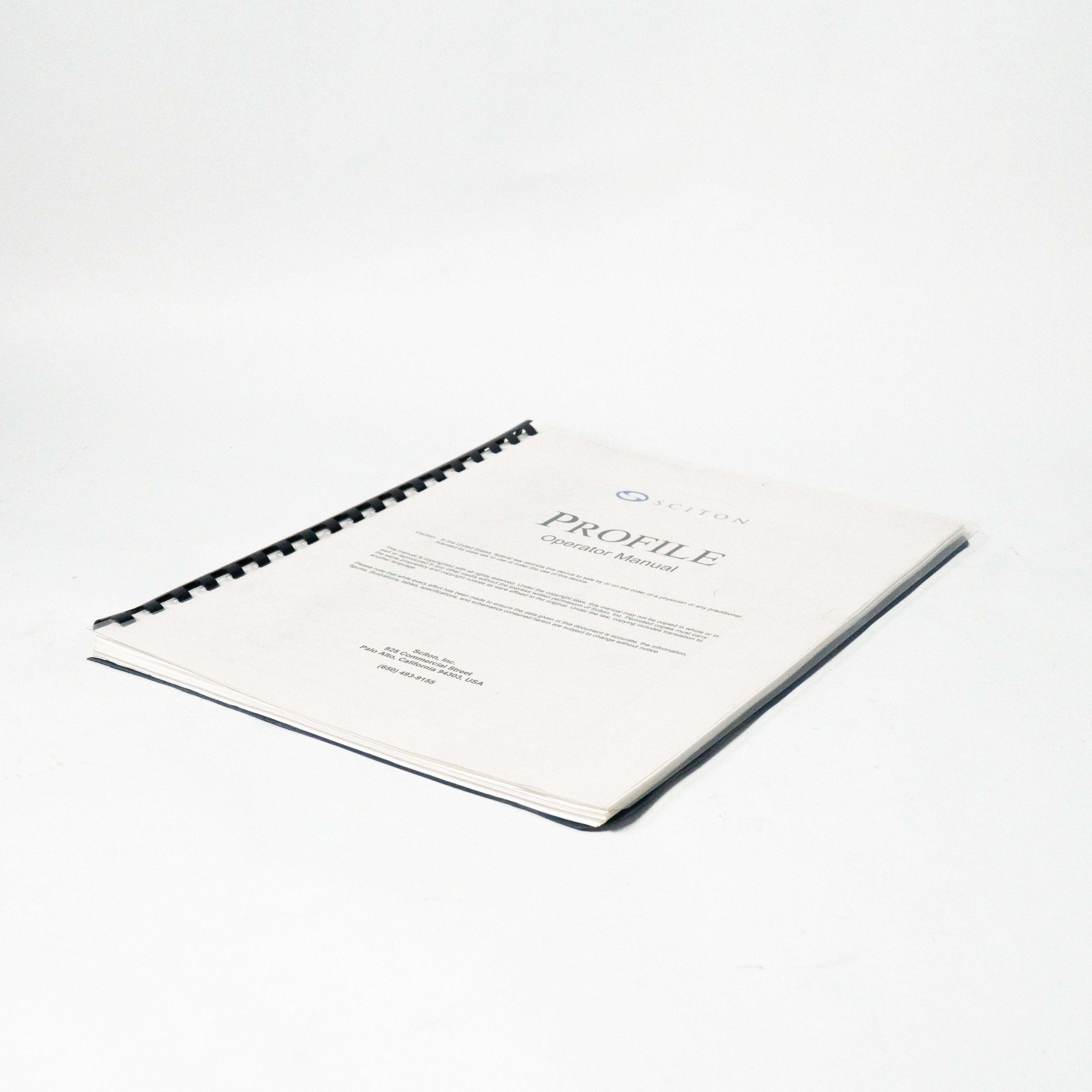 Sciton PROFILE Operator Manual - P/N: 2013-005-00 Rev G 1064 Nd:YAG User Guide