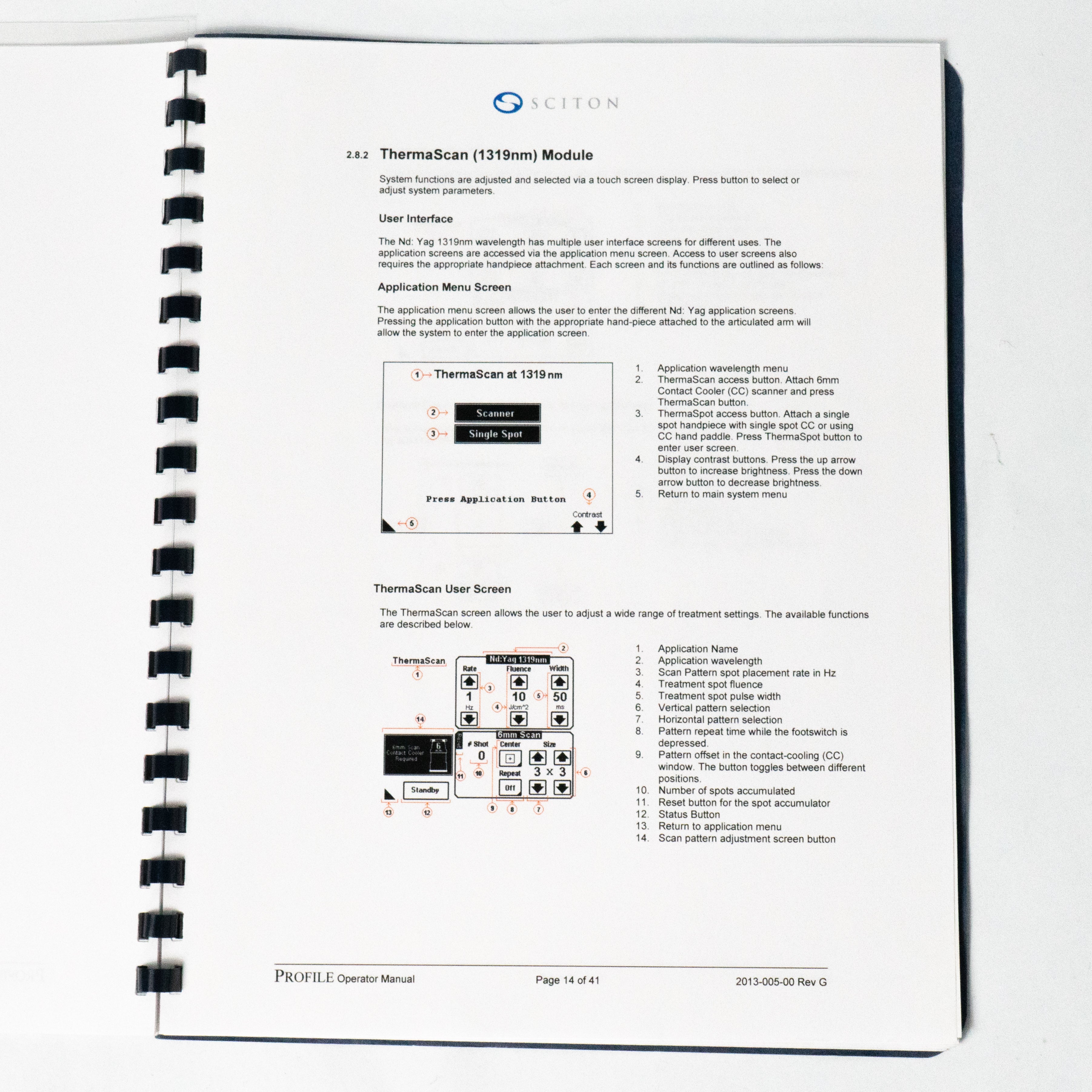 Sciton PROFILE Operator Manual - P/N: 2013-005-00 Rev G 1064 Nd:YAG User Guide