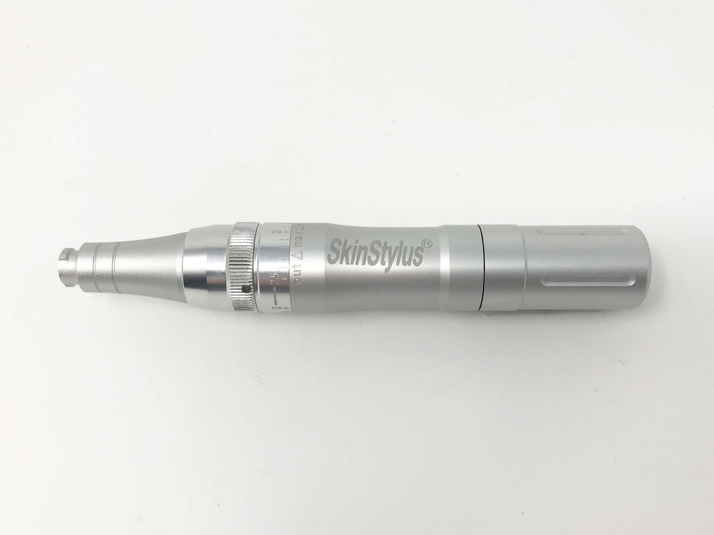 SkinStylus Microneedling Single Silver Pen & Battery Only Set 4-Pin Contact Type