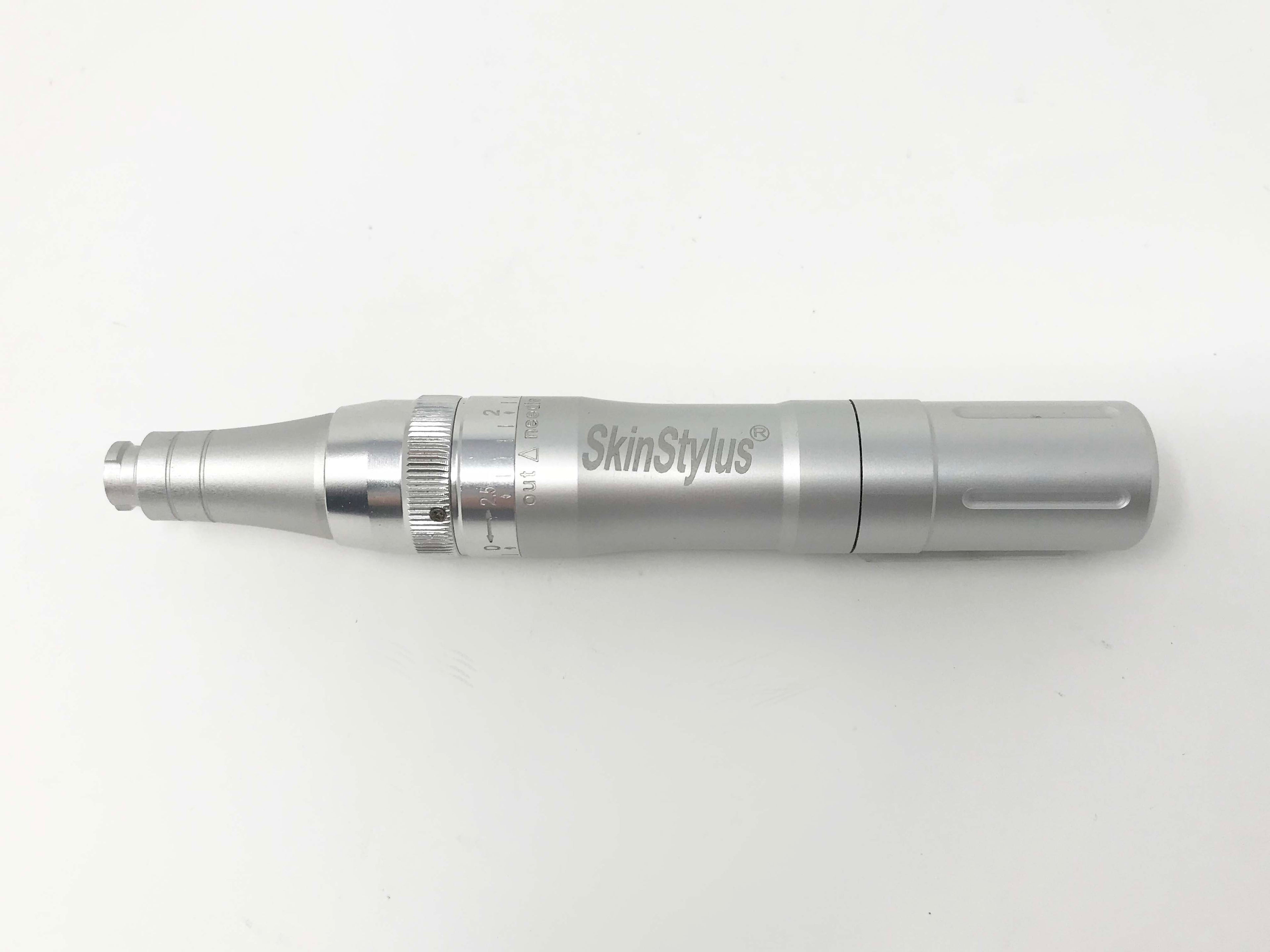 SkinStylus Microneedling Single Silver Pen & Battery Only Set 4-Pin Contact Type