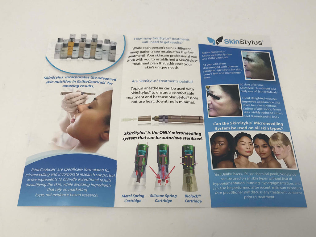 SkinStylus Microneedling Skin Stylus Wrinkle Skin Renewal Patient Brochures