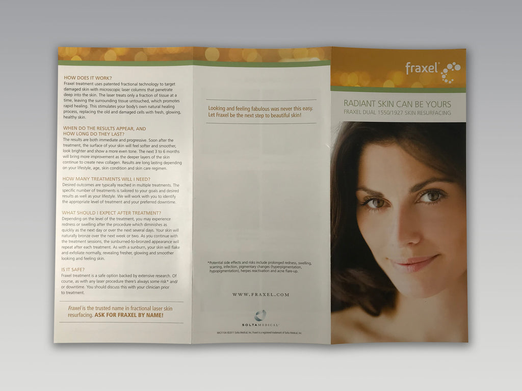 Solta Fraxel Dual 1550 1927 Skin Resurfacing Wrinkle Reduction Patient Brochure