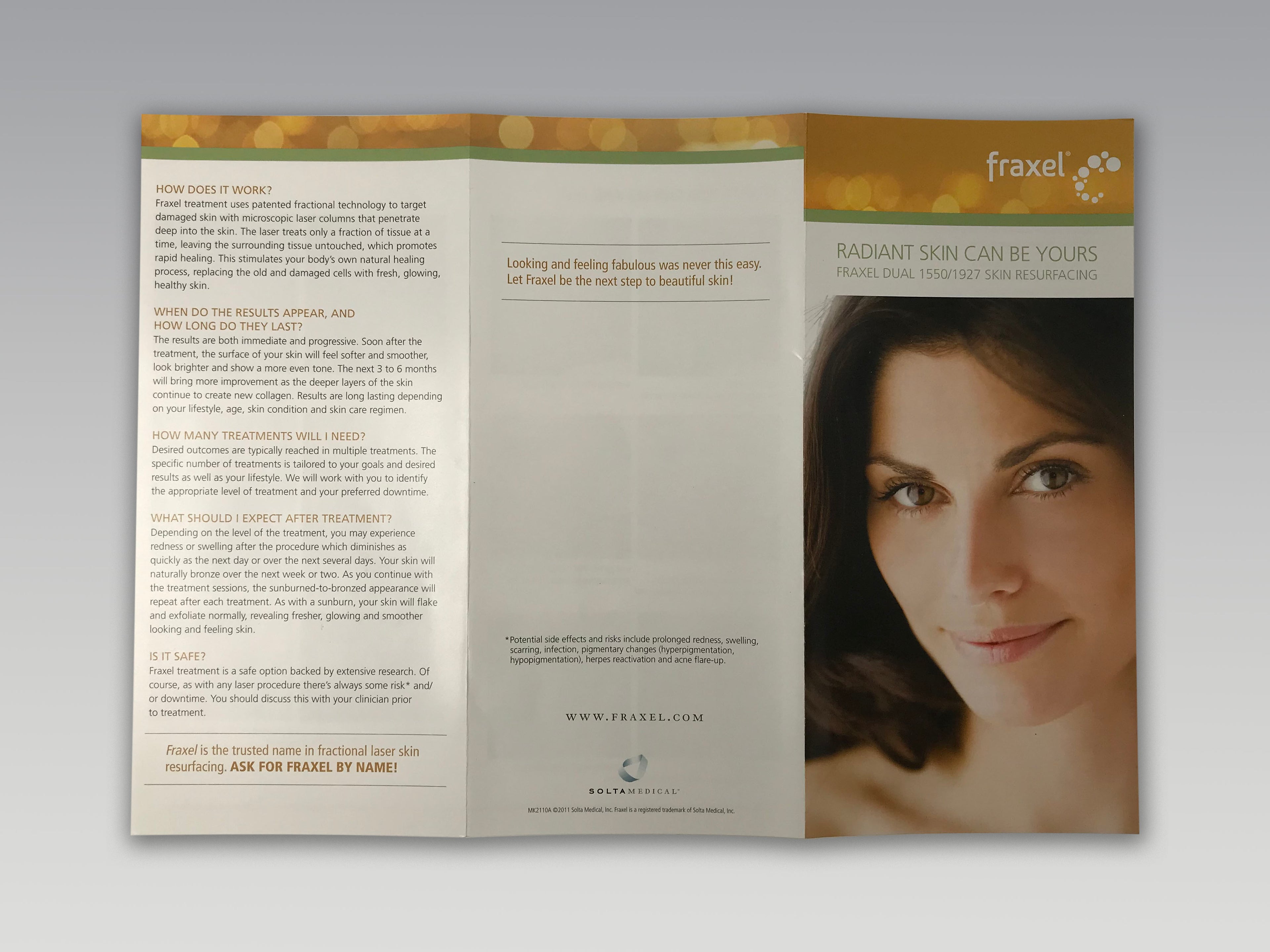 Solta Fraxel Dual 1550 1927 Skin Resurfacing Wrinkle Reduction Patient Brochure