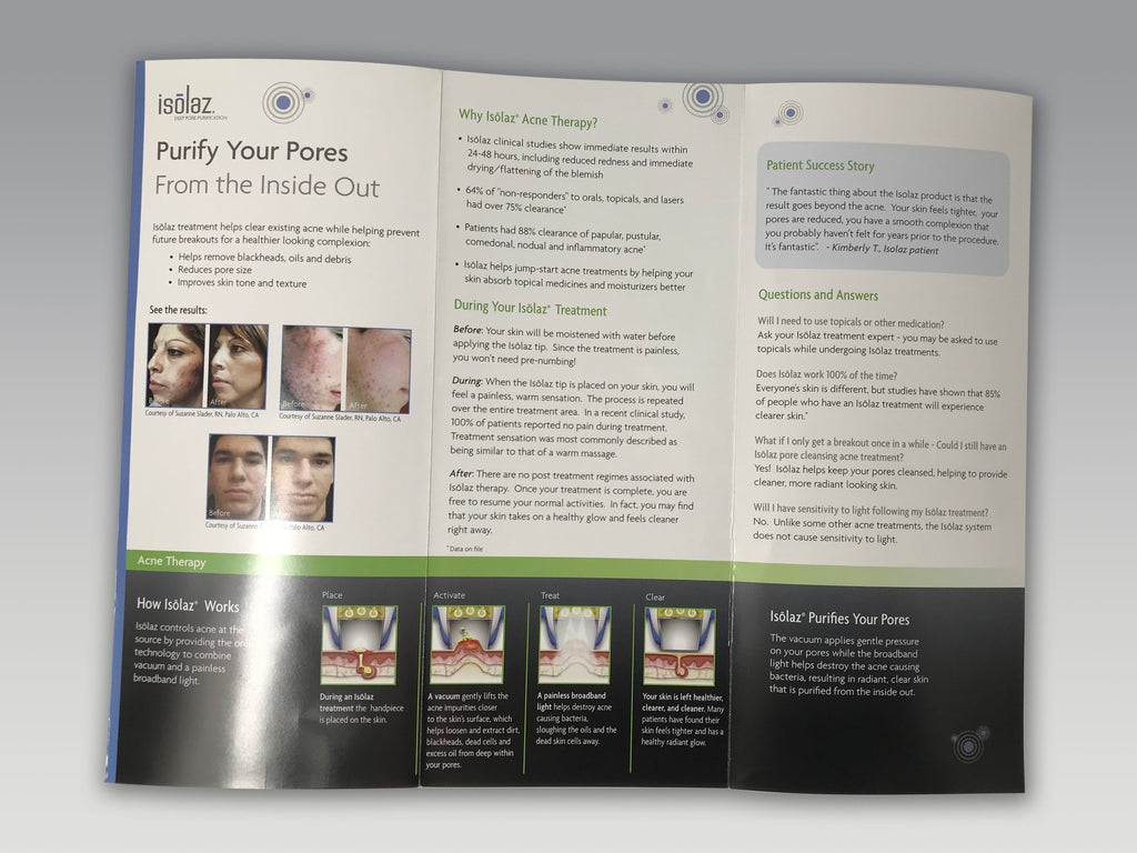 Solta Isolaz Acne Therapy Effective Acne Treatment IPL Patient Brochures 25 pack