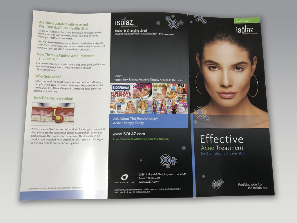 Solta Isolaz Acne Therapy Effective Acne Treatment IPL Patient Brochures 25 pack