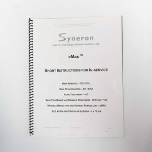 Syneron 2006 eMax Cosmetic Laser User Manual - Detailed System Info - DC51391