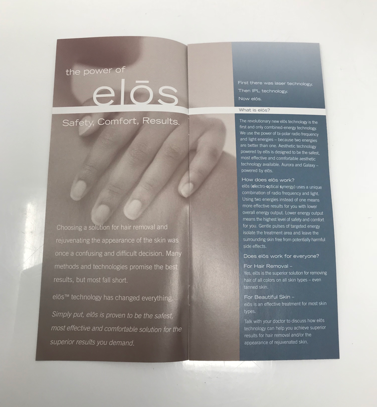 Syneron Aurora Galaxy Elos Cosmetic Laser Skin Hair Treatment Brochure Booklet
