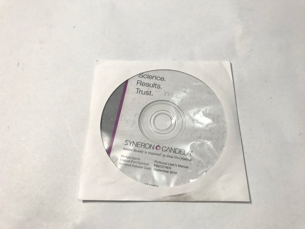Syneron Candela Profound RF Laser System User Operators Manual DVD CD PB87274EN