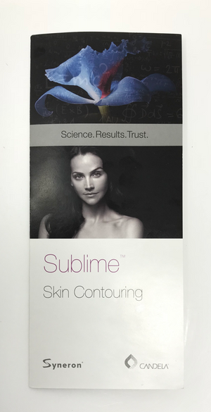 Syneron Candela RF Laser Elos Sublime Skin Contouring Patient Tri Fold Brochure