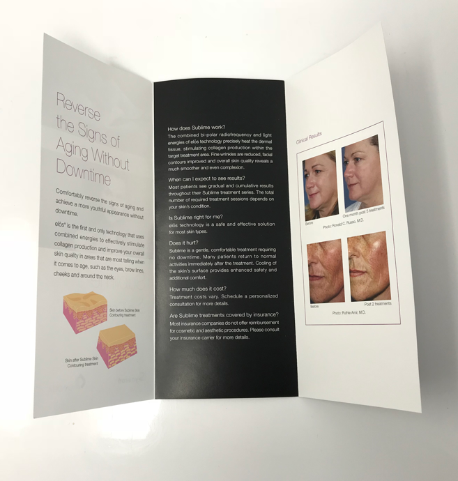 Syneron Candela RF Laser Elos Sublime Skin Contouring Patient Tri Fold Brochure
