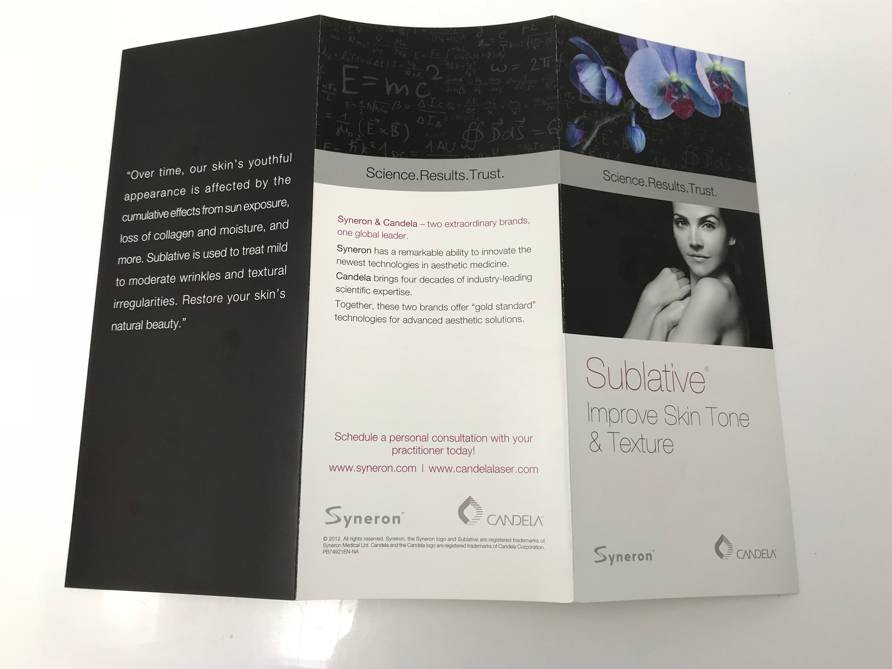 Candela Sublative Improve Skin Tone & Texture Office Marketing Brochures 4-Pack