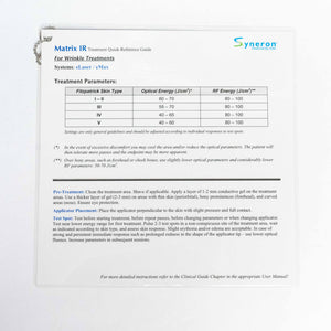 Syneron Matrix IR - eLaser / eMax Wrinkle Treatments Quick-Reference Guide