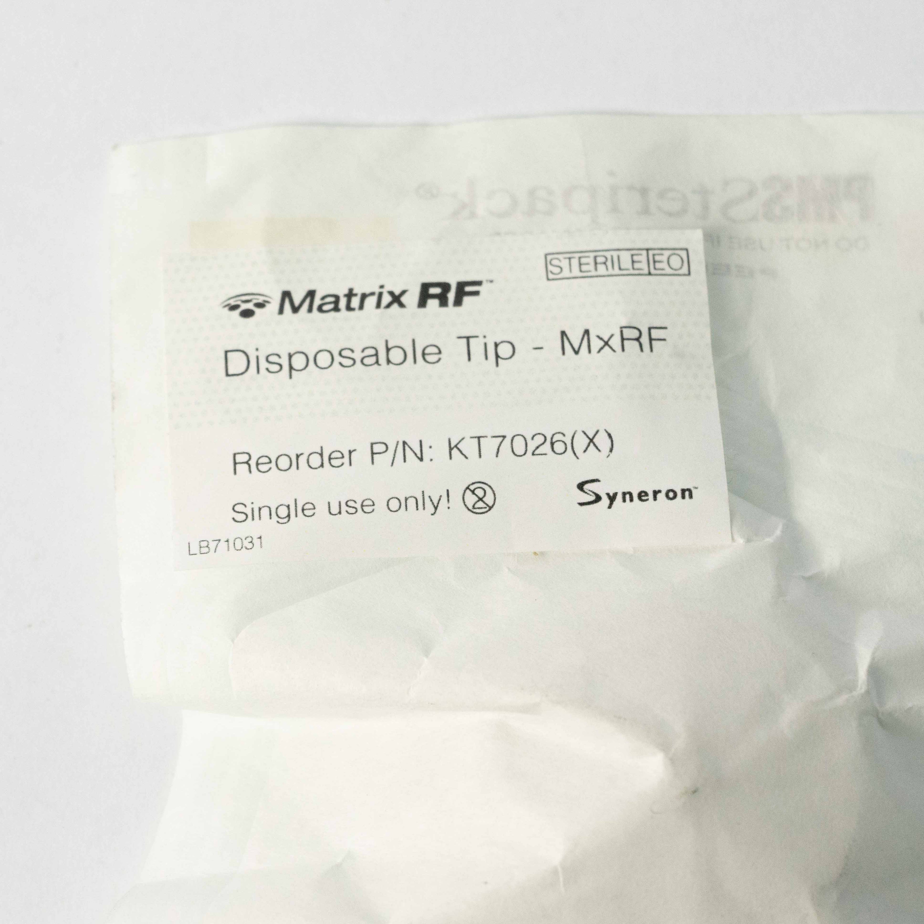 Syneron Matrix RF DEMO UNIT Disposable Tip - MxRF Sealed P/N KT7026(X) - LB71031