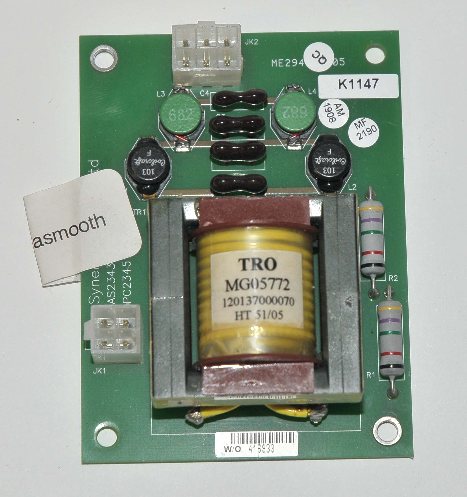 Syneron Velashape Velasmooth Computer Control Board K1147 120137000070 Green