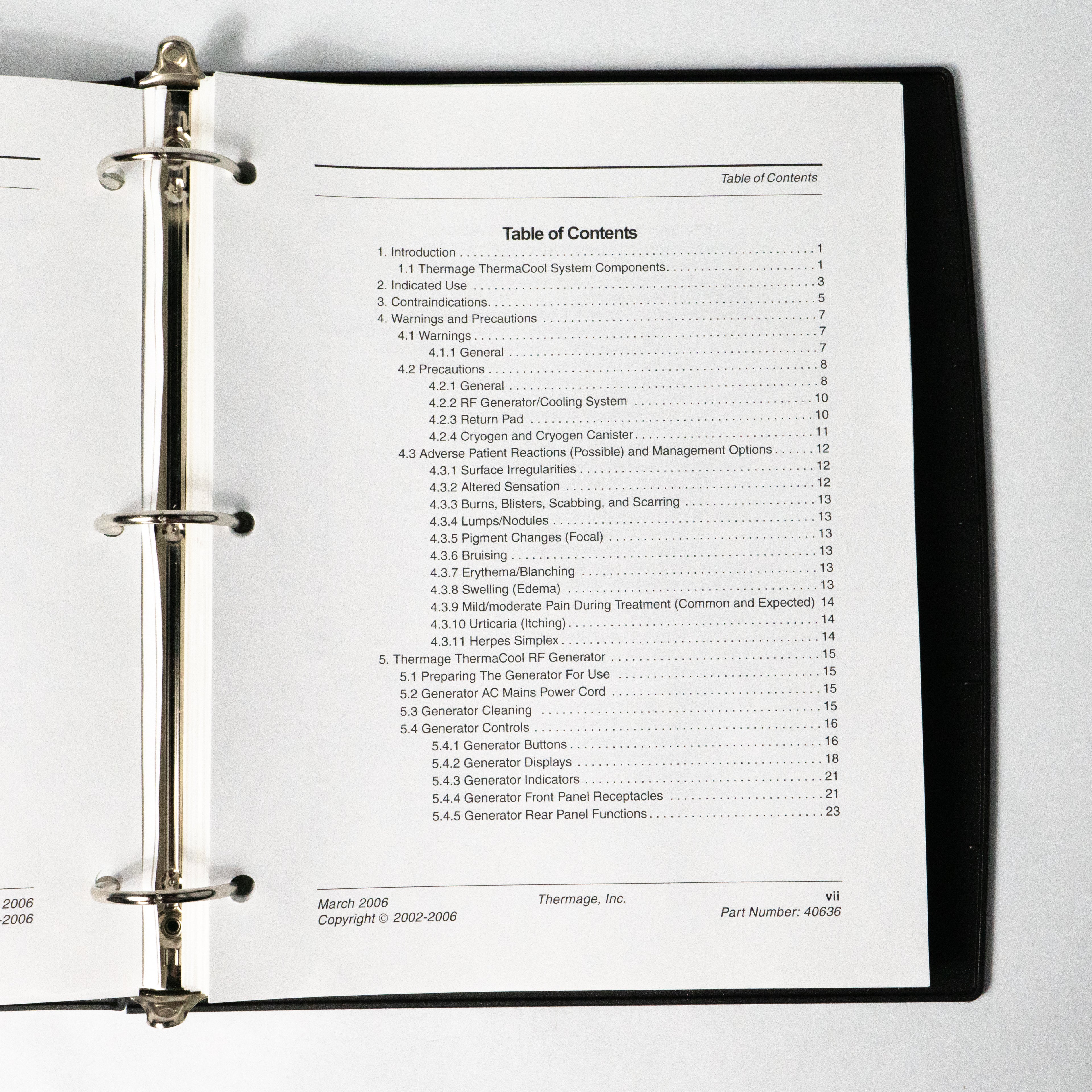 THERMAGE ThermaCool TC System TECHNICAL USER'S MANUAL - 40636 - 102 Pages
