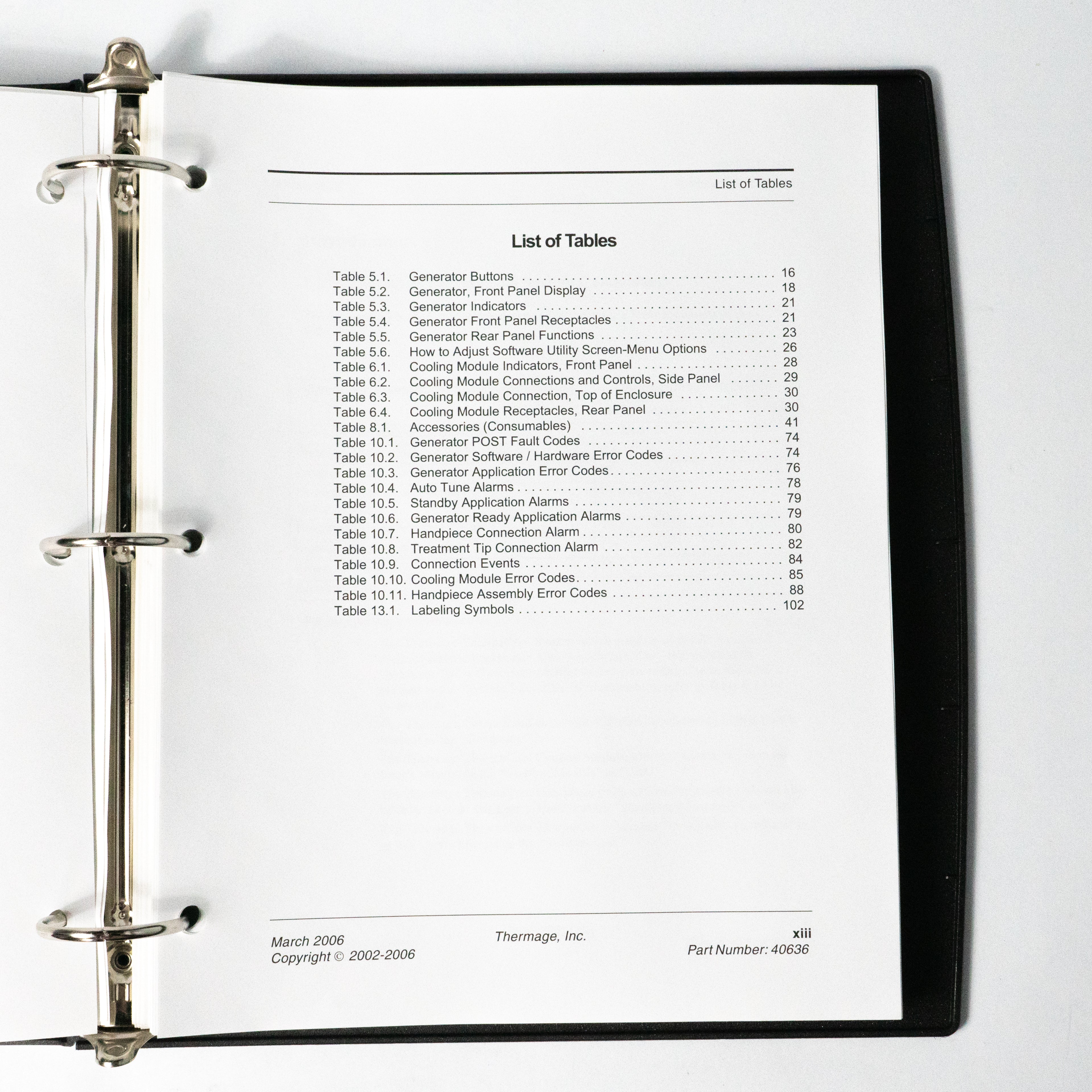 THERMAGE ThermaCool TC System TECHNICAL USER'S MANUAL - 40636 - 102 Pages