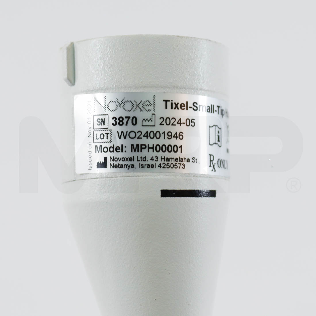 Novoxel Tixel 2 Handpiece Serial Label