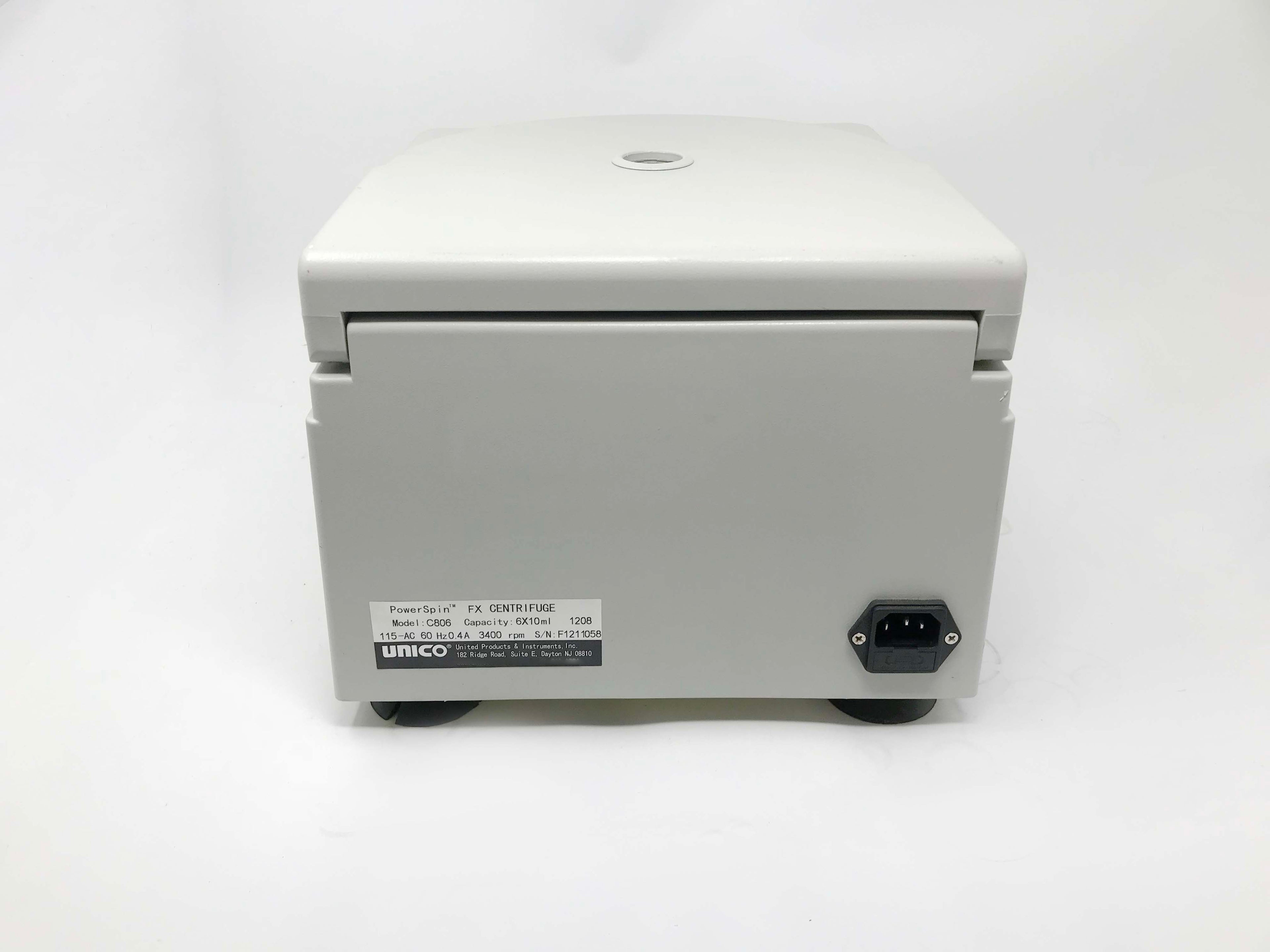 UNICO PowerSpin FX Centrifuge 3400 RPM 6x10ml Capacity Fixed Angle C806 6 Place