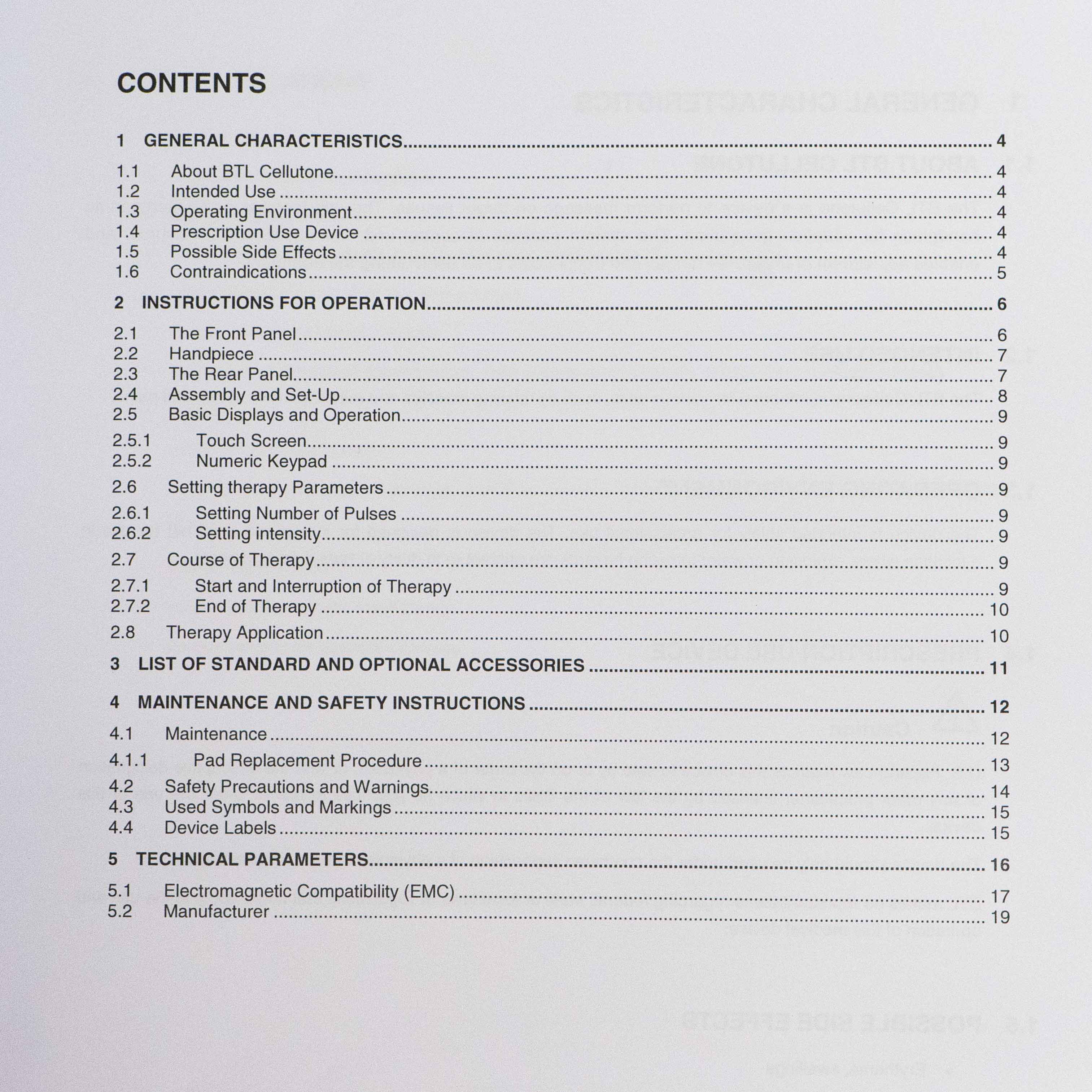 BTL Cellutone Operator's Manual Cellulite Reduction 744-80MANCENUS101