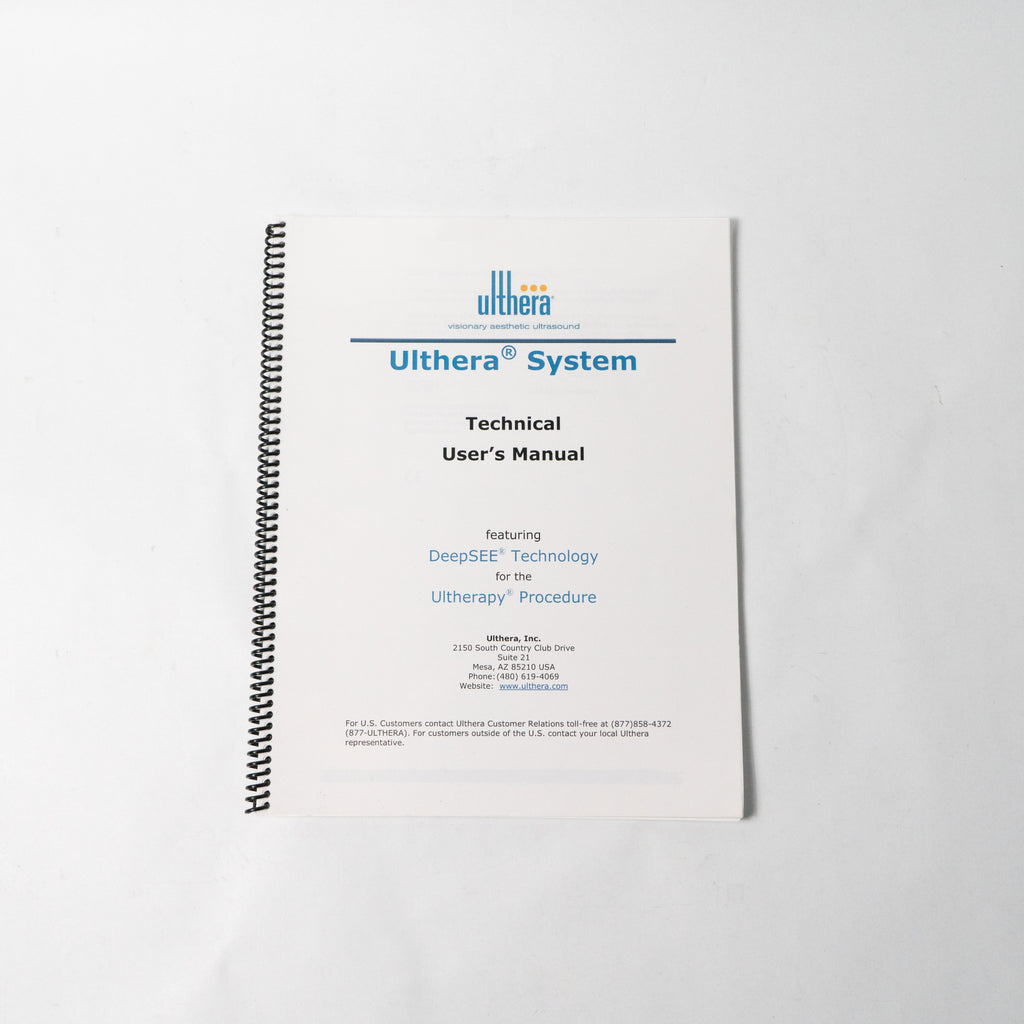 Ulthera System DeepSEE TECHNICAL USER'S MANUAL 9725-0004 Version 5.3 * 65 Pages