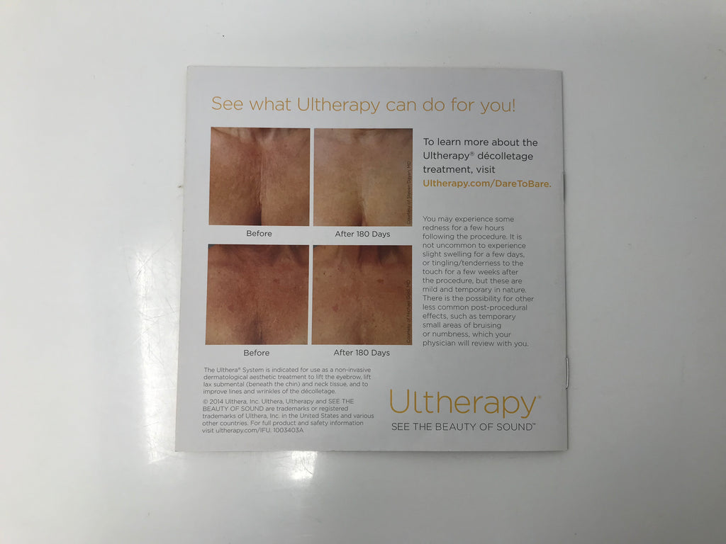 Ulthera Ultherapy Décolletage Skin Tightening Wrinkle Patient Brochure 17 Pack